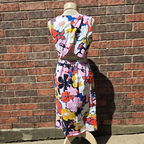 Anthropologie Whit Two Petal Crossback Dress Floral Mod Retro Tiki Twee - Picture 4 of 16